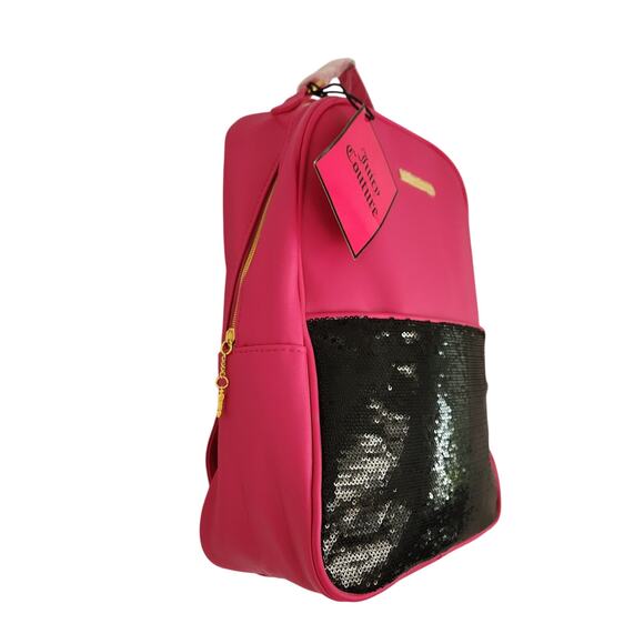 Juicy Couture Pink Faux Leather Backpack with Black Sequins main image 5